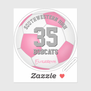 Adesivo Futebol branco rosa-rosa personalizado
