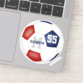 Adesivo futebol branco-vermelho personalizado
