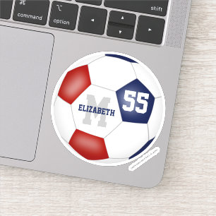 Adesivo futebol branco-vermelho personalizado