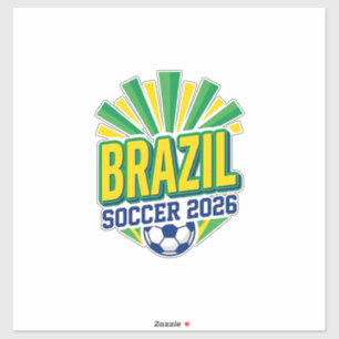 Adesivo Futebol Brasil 2026 Futebol Negrito Tipografia Paí