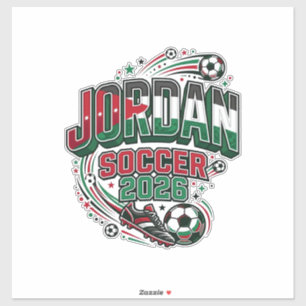Adesivo Futebol da Jordânia 2026 Futebol Bold Tipografia P