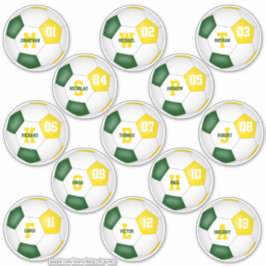 Adesivo futebol de ouro verde 13 personalizado individualm