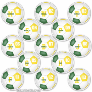 Adesivo futebol de ouro verde 13 personalizado individualm