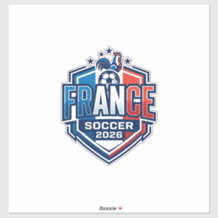 Adesivo Futebol França 2026 Futebol Negrito País Tipografi