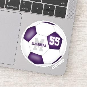 Adesivo futebol personalizado feminino branco roxo
