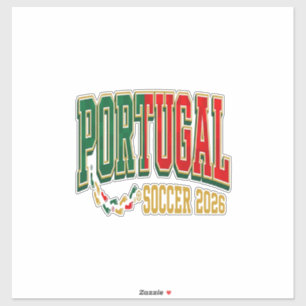 Adesivo Futebol Portugal 2026 Futebol Negrito País Tipogra