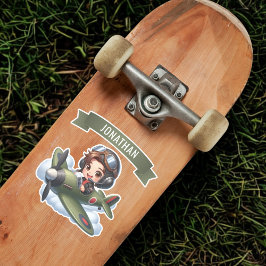 Adesivo Future Pilot Boy Vintage Airplane Personalized
