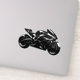 Adesivo Futuristic Motorcycle Black White Vector 
