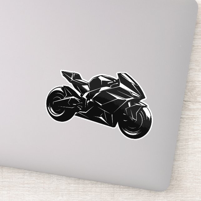 Adesivo Futuristic Motorcycle Black White Vector  (Detalhe)