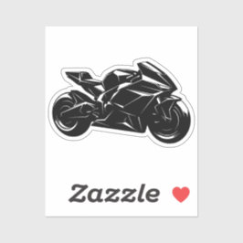 Adesivo Futuristic Motorcycle Black White Vector 