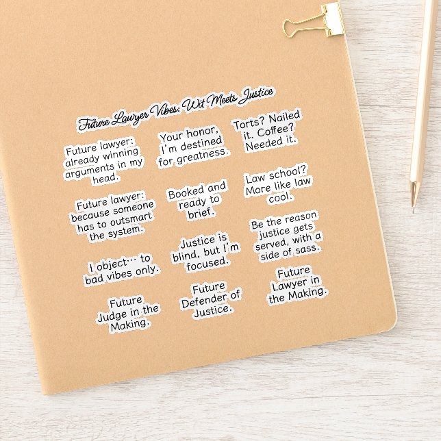 Adesivo Futuro Advogado, Motivação e Citação Engraçada (Notebook)