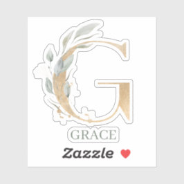 Adesivo G Monograma Floral Personalizado