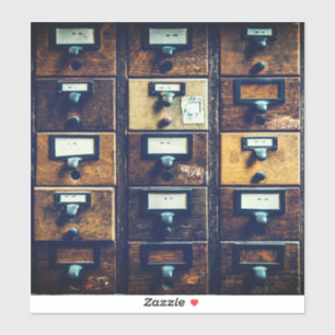 Adesivo Gabinete de madeira do catálogo de bibliotecas de