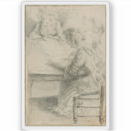 Adesivo Gabriel J. de Rua-Aubin: Três Jovens Desenhando