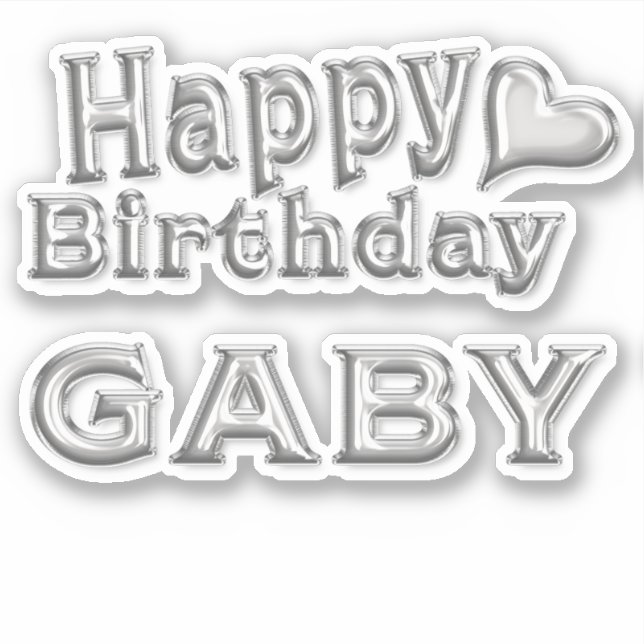Adesivo Gaby Happy Birthday silver Aufkleber Sticker (Frente)
