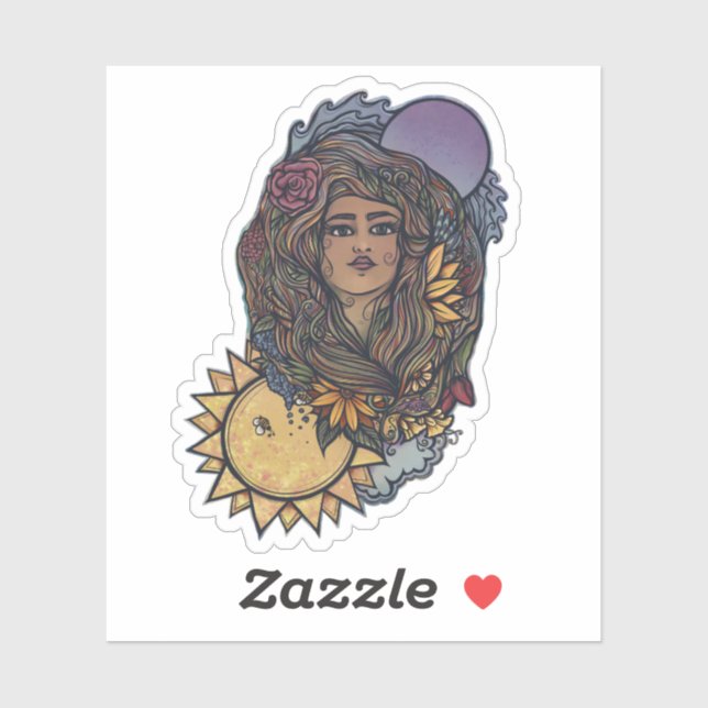 Adesivo Gaia mãe Deusa da Terra Tarot o Mundo (Folha)