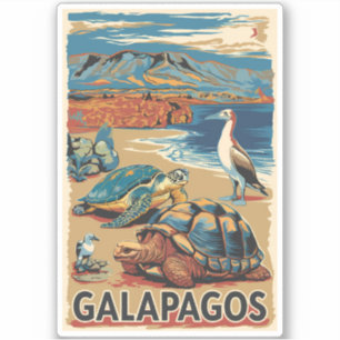 Adesivo Galápagos Animais de Viagem de Arte
