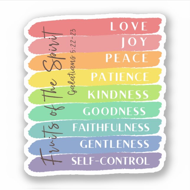 Adesivo Galatianos 5:22-23 Fruta do Espírito (Frente)