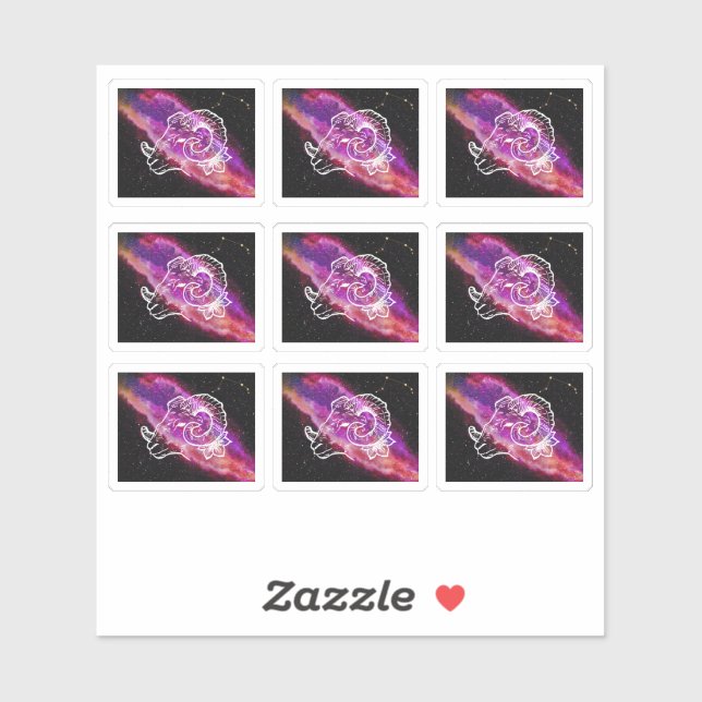 Adesivo Galaxy Aries Constelação Sinal Zodiac (Folha)