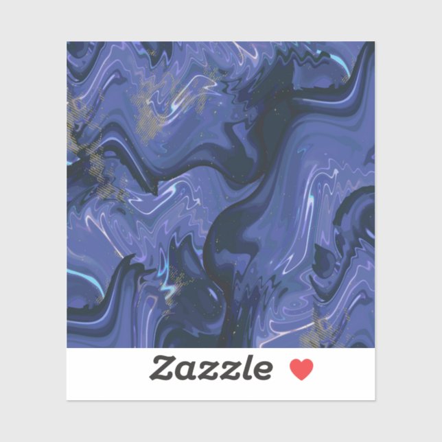 Adesivo Galaxy Swirl Blue Glitter Abstrato Padrão cósmico (Folha)