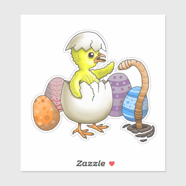 Adesivo Galinha de Páscoa chapada (Folha)