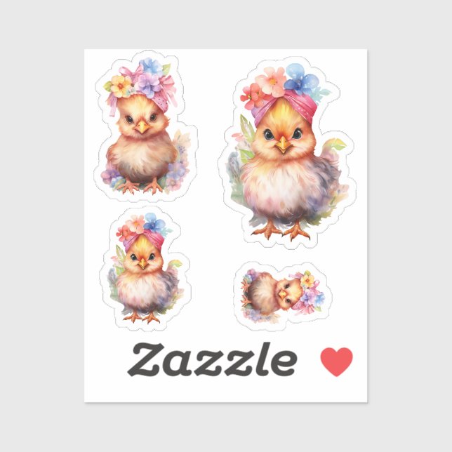 Adesivo Galinha páscoa (Folha)