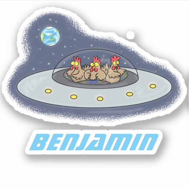 Adesivo Galinhas engraçadas na ilustração de desenhos anim (Frente)