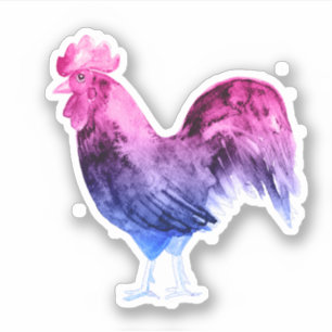 Adesivo Galo do Orgulho Bissexual