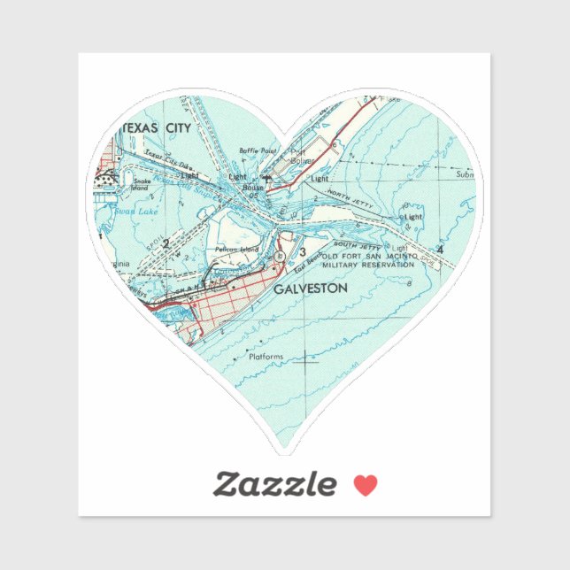 Adesivo Galveston TX Vintage Topo (Folha)