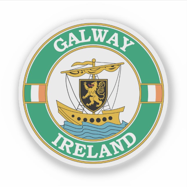 Adesivo Galway Ireland Circle Emblem (Frente)