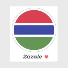 Adesivo Gambia Flag Round Sticker