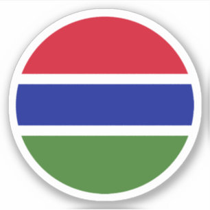Adesivo Gambia Flag Round Sticker