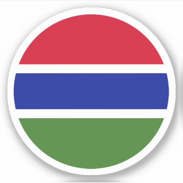 Adesivo Gambia Flag Round Sticker (Frente)