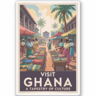 Adesivo Gana Market Illustration Viagem Art Vintage