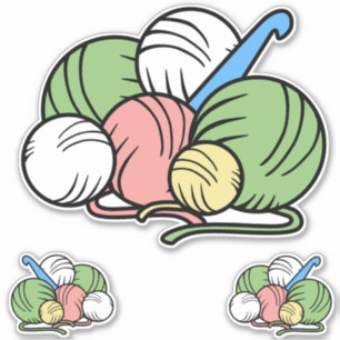 Adesivo Gancho de crochet e vinilos de iarn