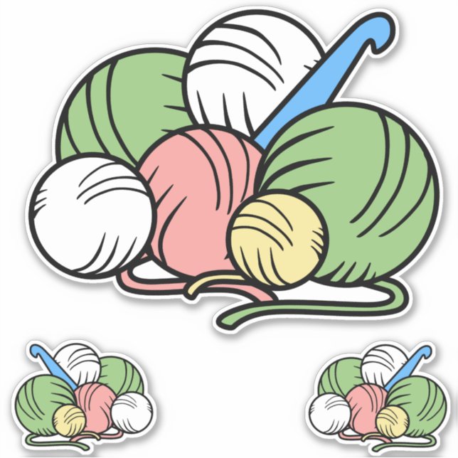 Adesivo Gancho de crochet e vinilos de iarn (Frente)