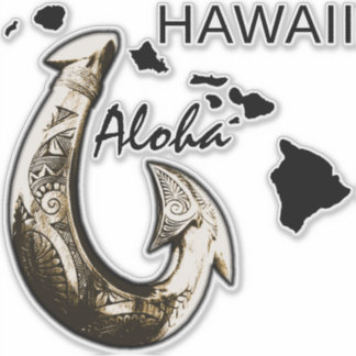 Adesivo Gancho Tribal do Havaí - ALOHA HAWAII