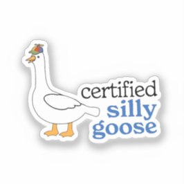 Adesivo Ganso Bobo Certificado Com Chapéu Adorável de Héli