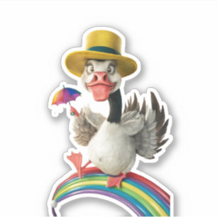 Adesivo Ganso do bobo no desenho solto, ganso do Bobo