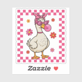 Adesivo Ganso engraçado com óculos solares e Bublegum