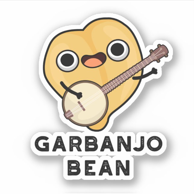 Adesivo Gar-banjo Bean Funny Garbanzo Banjo Pun (Frente)