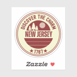 Adesivo Garden State NJ - New Jersey Gift