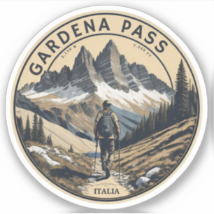 Adesivo Gardena Passe de Alta Pista Dolomites, T do Sul