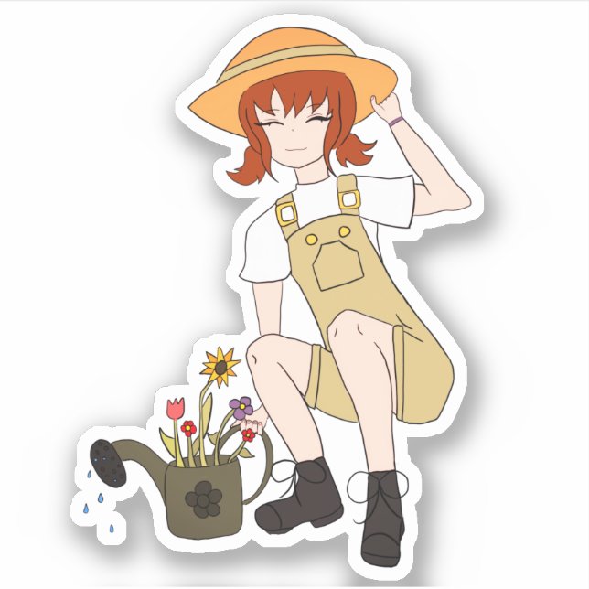 Adesivo Gardinha Bonita com Pêlos Marrons Flores (Frente)