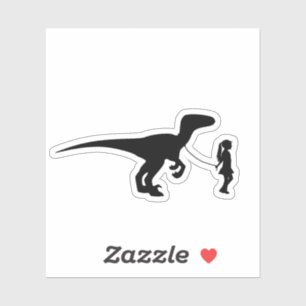 Adesivo Garota Andando De Pet Dinossaur Engraçado Present