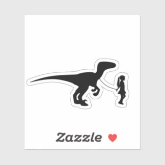 Adesivo Garota Andando Seu Presente Engraçado Dinossauro D