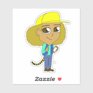 Adesivo garota chibi com rabo de tigre