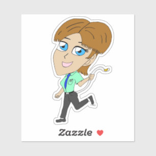 Adesivo garota chibi com um rabo