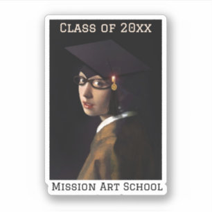 Adesivo Garota com Graduação de Óculos