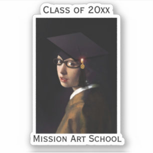 Adesivo Garota com Graduação de Óculos